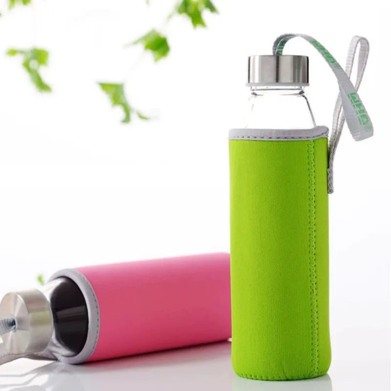 550ml Shatterproof Travel Water Bottle with Protective Sleeve & Lanyard