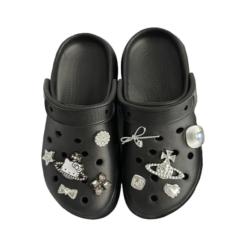 Cute 3D Hello Kitty & Star Shoe Charms Detachable DIY Shoe Buckles for Garden Clog Holes