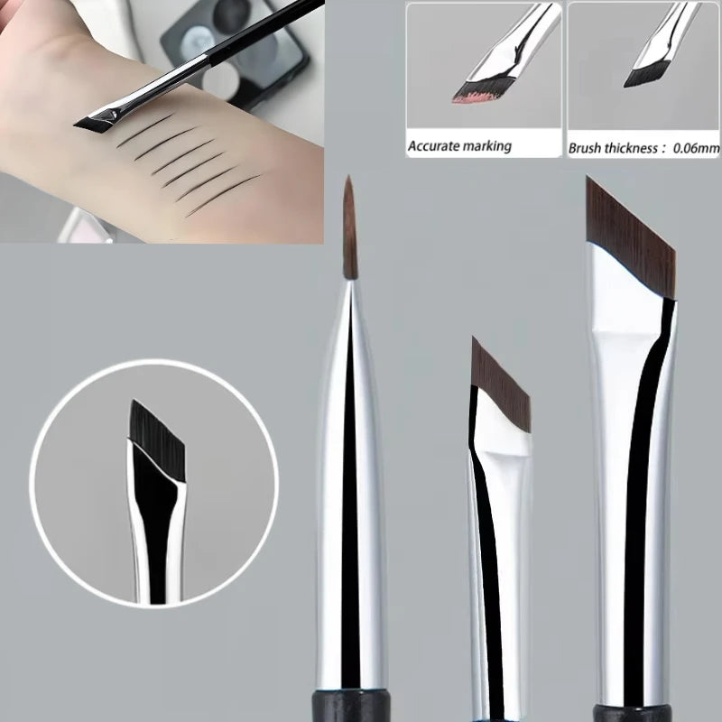 Precise Fine Angle Eyeliner & Eyebrow Brush - Ultra Thin Flat Detail Tool
