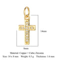 5-Piece Religious Evil Eye Jewelry Pendant Set - Copper Zircon Cross & Bear Charms for DIY Necklace & Earring Making
