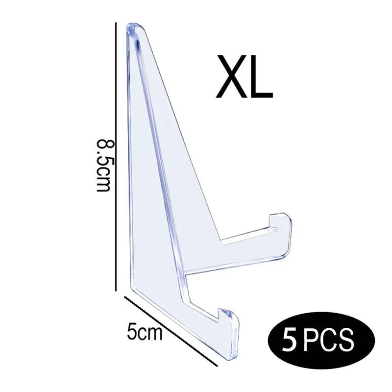 Acrylic Display Holder Triangle Stand for Coins Photos Cards Home Decor