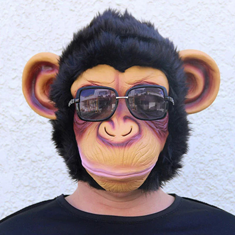 Funny Gorilla Monkey Mask for Halloween Cosplay Party Eco-Friendly Latex Full Face Mask