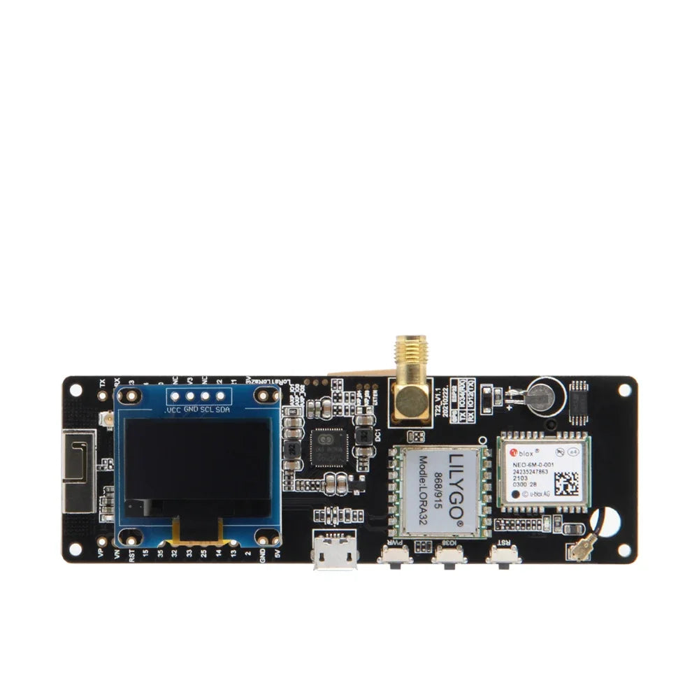 Wireless Development Board with LoRa, WiFi, Bluetooth, GPS & OLED Display