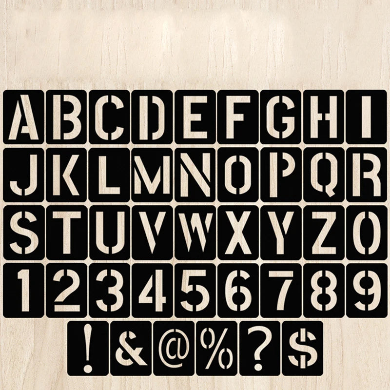 42-Piece Hollow Letter Number Symbol Stencil Set for DIY Craft Painting & Decoration
