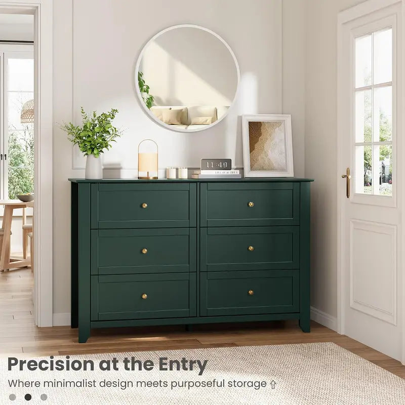 6-Drawer Tall Storage Cabinet, Space-Saving Modern Chest for Bedroom or Closet