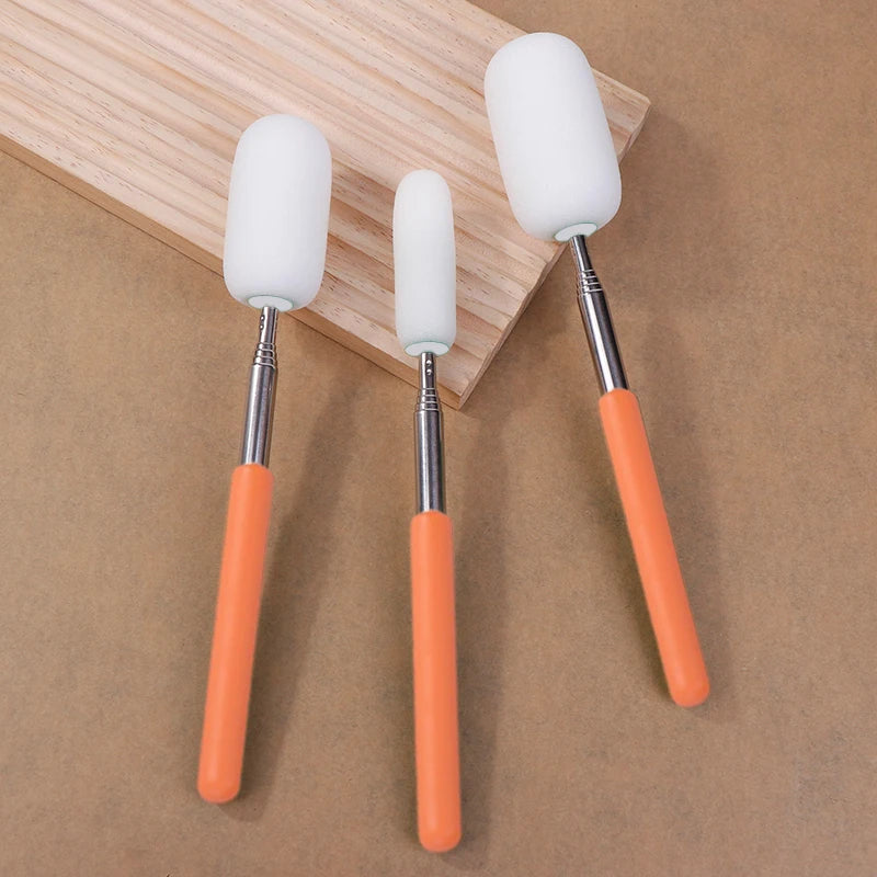 Pottery Absorbent Sponge Wand with Telescoping Handle - Ceramic Sculpture Tool