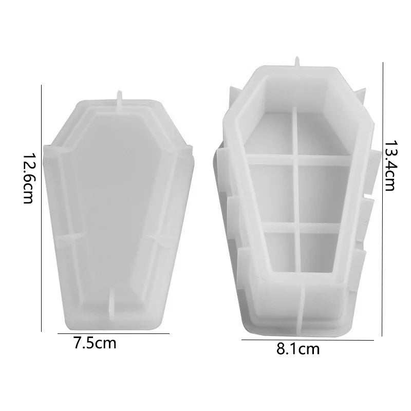 Halloween Silicone Resin Mold Set - Coffin-Shaped Storage Box & DIY Decoration Casting Mold
