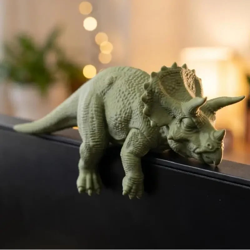 Sleeping T-Rex Monitor Topper Figurines 3D Printed Dinosaur Desk Decor