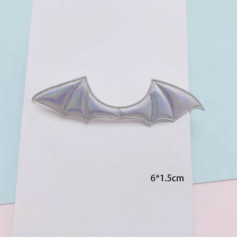 Halloween Demon Bat Wings Padded Leather Fabric Appliques for DIY Costume Accessories