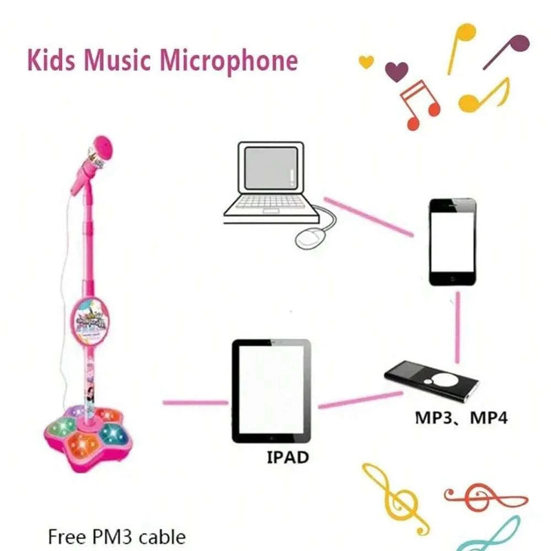 Kids Microphone Stand Toy for Children’s Karaoke & Pretend Play - Portable & Durable