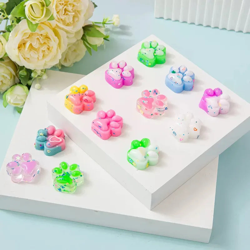 Mini Colorful Cat Claw Plush Toys Pack of 10 - Halloween & Party Favors