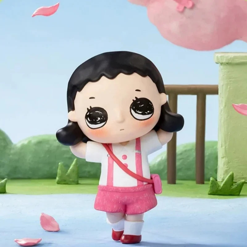Pop Mart Nyota Chibi Maruko Chan Series Blind Box Figurines Kawaii Home Decor Toys
