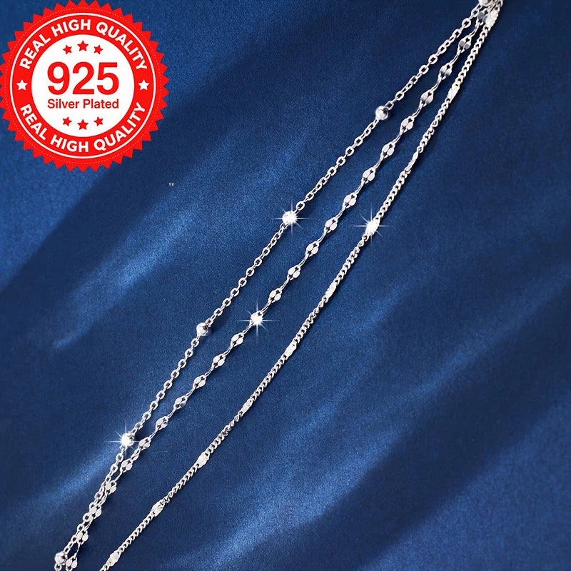 Elegant Multi-Layer Silver Plated Chain Bracelet for Women Boho Party Jewelry