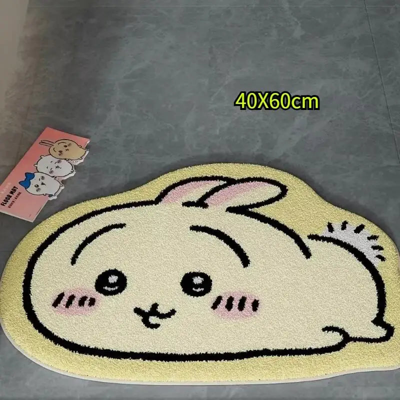 Kawaii Cartoon Plush Floor Mat - Non-Slip Bathroom Living Room Decor Carpet