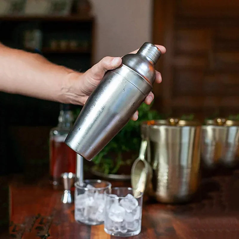 6/9pcs Stainless Steel Cocktail Shaker Bartending Barware Set with Storage Bag