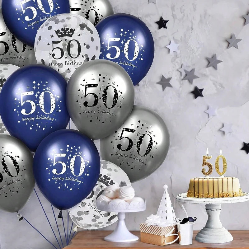 15Pcs 12 Inch Birthday & Anniversary Latex Balloons Party Decor Indoor Outdoor