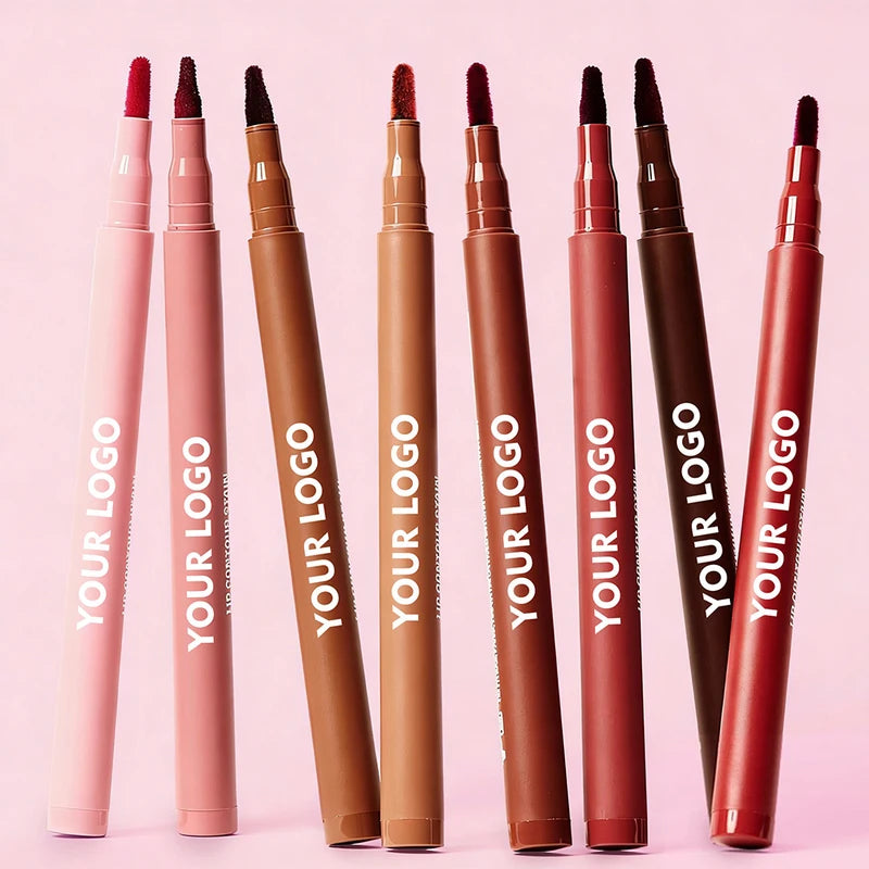 Frosted Lip Liner & Lipstick Set - Waterproof, Vegan, Custom Logo Wholesale