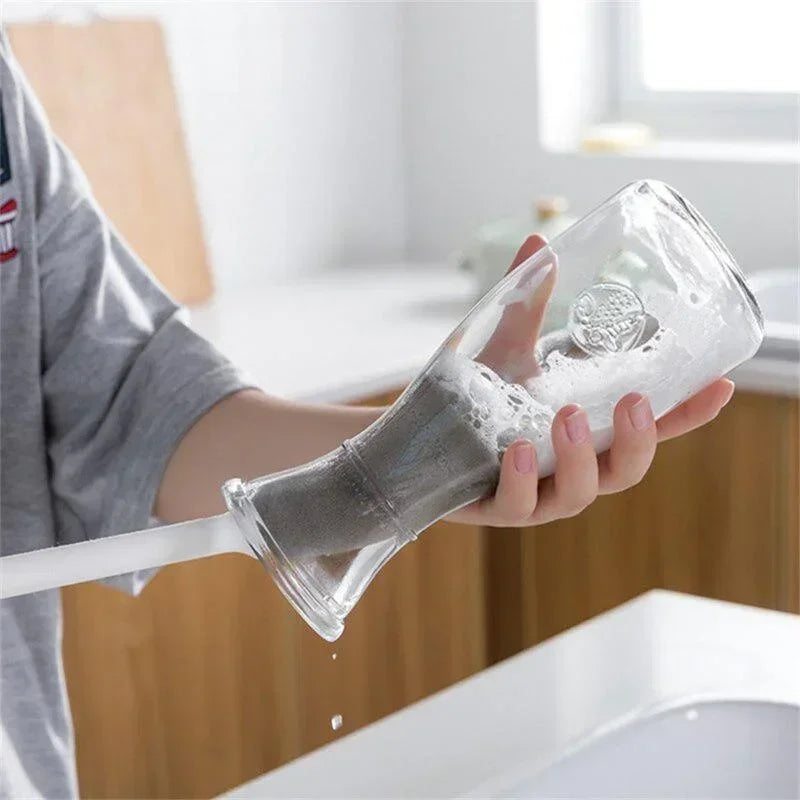 Long Handle Bottle & Glass Cleaning Brush Set for Cups, Thermos, and Bottles
