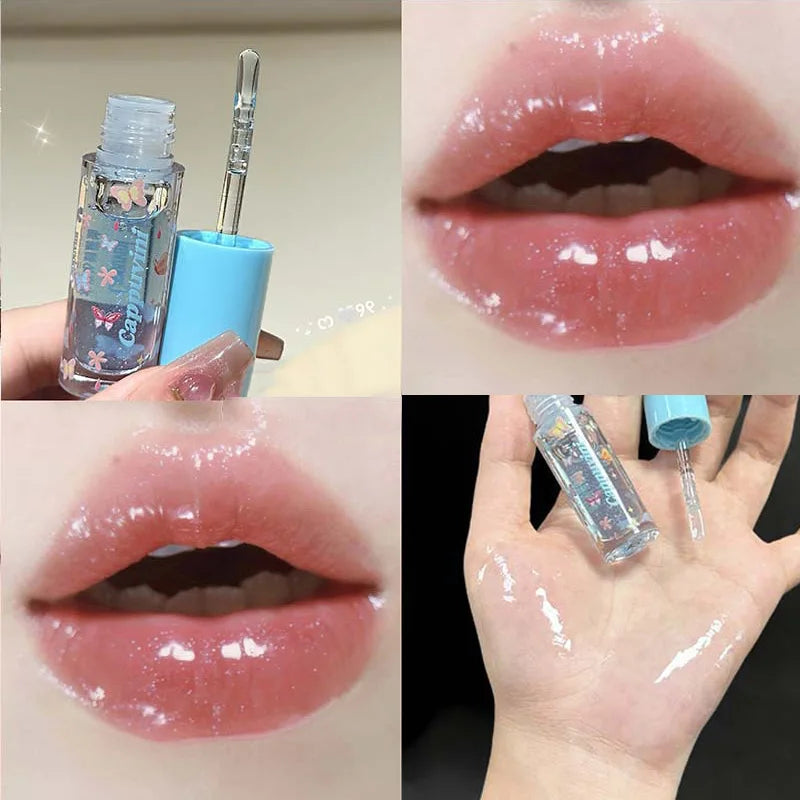 Moisturizing Lip Gloss Oil with Exfoliating & Plumping Benefits - Translucent Lip Oil