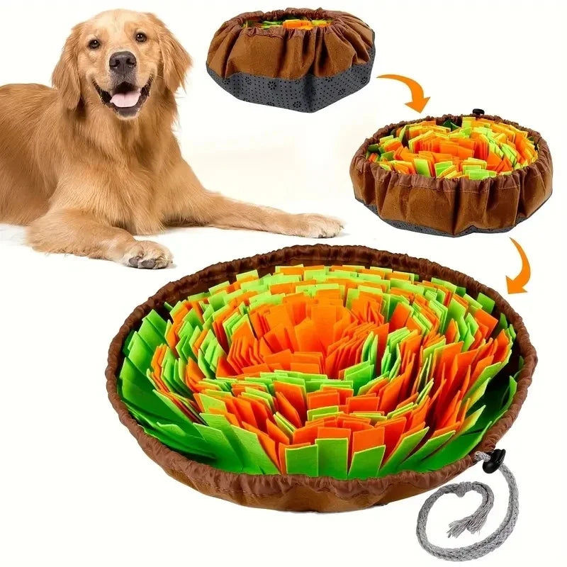 Washable Felt Pet Sniffing Mat for Dog Training & Enrichment - Foldable Slow Feeding Toy