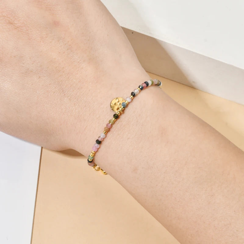 Natural Stone Beaded Bracelet for Women - Colorful Bohemian Friendship Jewelry