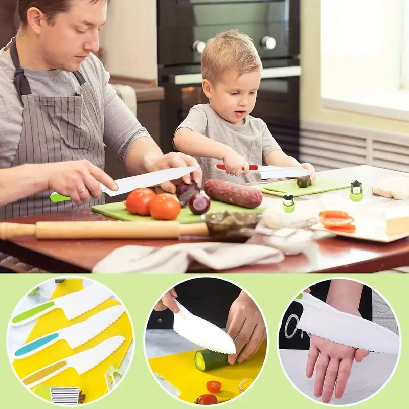Kids Cooking Cutter Set - Toddler Plastic Knife & Peeler Kitchen Accessories