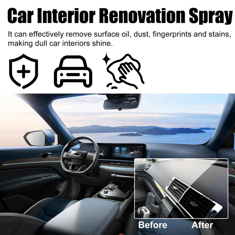 Car Interior Polishing Wax Spray - Remove Stains, Maintain Gloss & Protect Surfaces