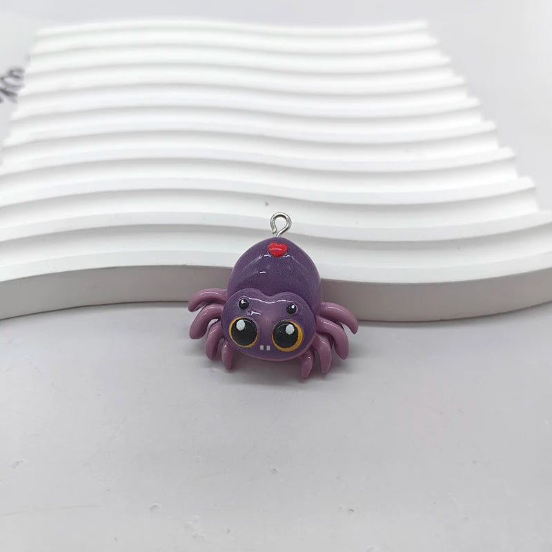 Halloween Spider Ghost Pumpkin Bat Charms for Jewelry Making - 10pcs
