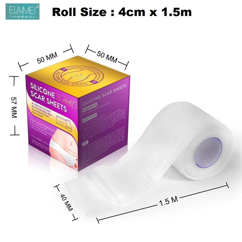 Invisible Silicone Scar Sheets 150cm x 4cm Self-Adhesive Reusable Skin Care Tape