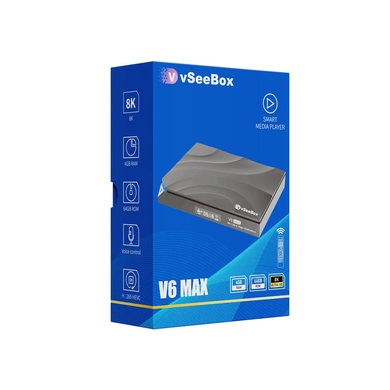 VSeeBox V6 Max 8K UHD Streaming Box with Voice Control 64GB