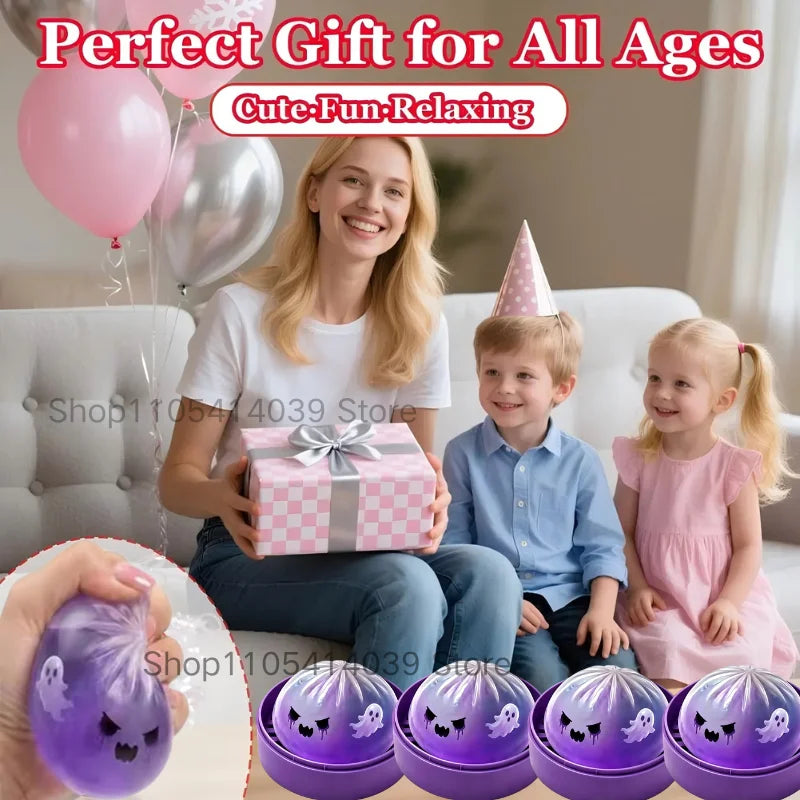 Halloween Ghost Dumpling Squeeze Toy Soft Sticky Anxiety Relief Home Decor Gift
