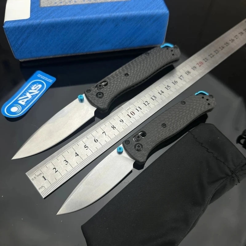 Folding Pocket Knife with Carbon Fiber Handle and Drop-Point Blade - Outdoor Survival Tool