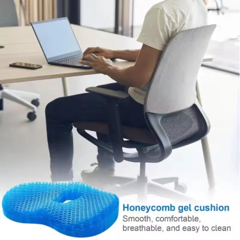 Gel U-Shaped Seat Cushion for Long Sitting, Ergonomic Soft Gel Pad for Office & Home