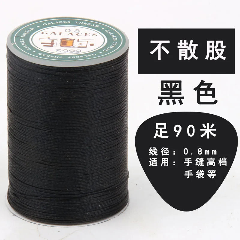 Leather Sewing Thread Flat Waxed 0.8mm for Handmade Leather Goods - Multiple Colors