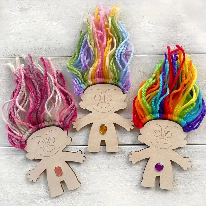 10pcs Wooden Mini Human Craft Figures for Parties Halloween Decorations New Year Gifts