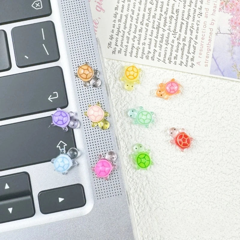 Mini Resin Glow in The Night Turtle Figurines for Fairy Gardens and DIY Decor - 10pcs