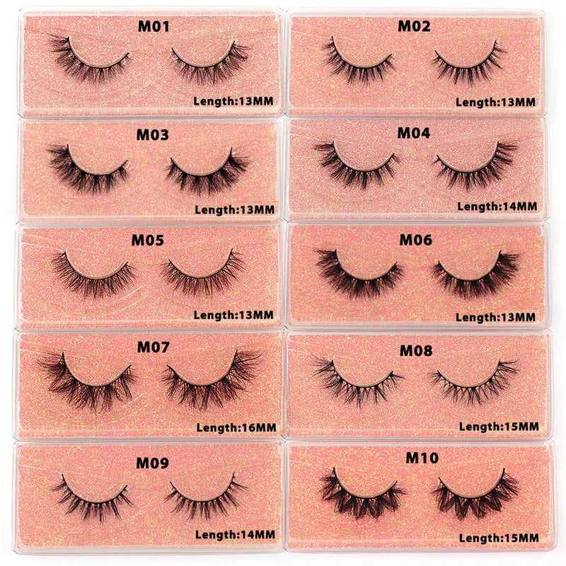Natural 3D Mink Lashes Fluffy Wispy False Eyelashes - Cruelty-Free, Reusable 20+ Times