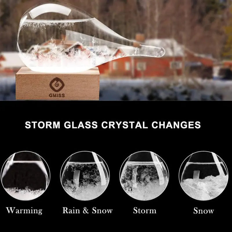 Crystal Storm Glass Weather Forecast Station - Desktop Decor & Gift