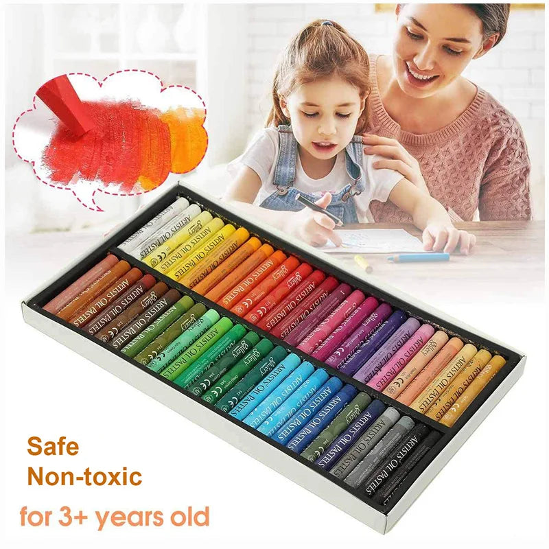 Oil Pastel Set 12/25/48 Colors Artist Soft Water-Soluble Drawing Supplies