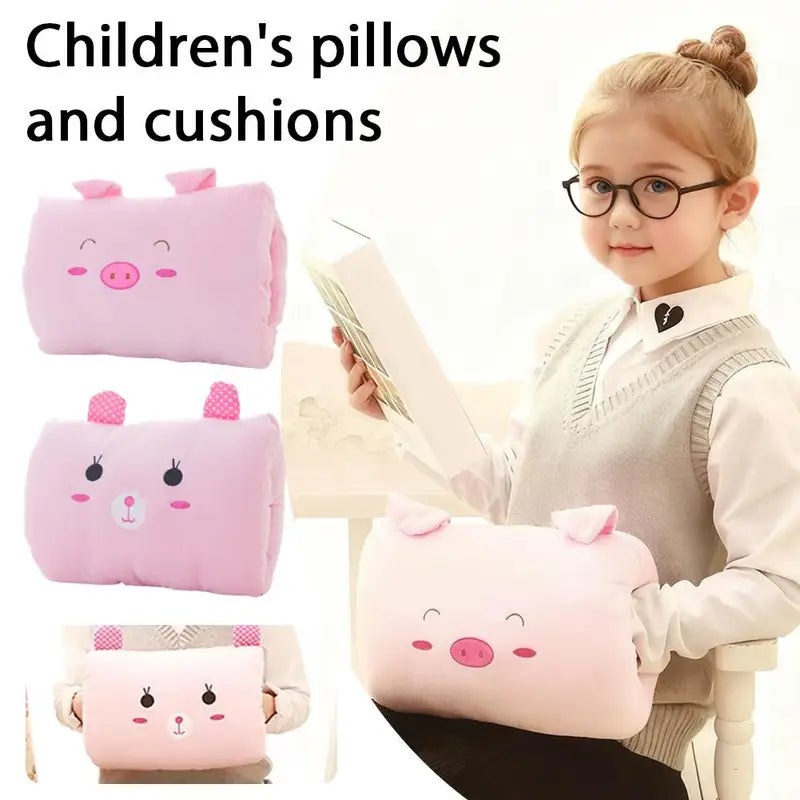 Kids Plush Hand Warmer Pillow - Cute Cartoon Nap Cushion for Children, Winter Gift