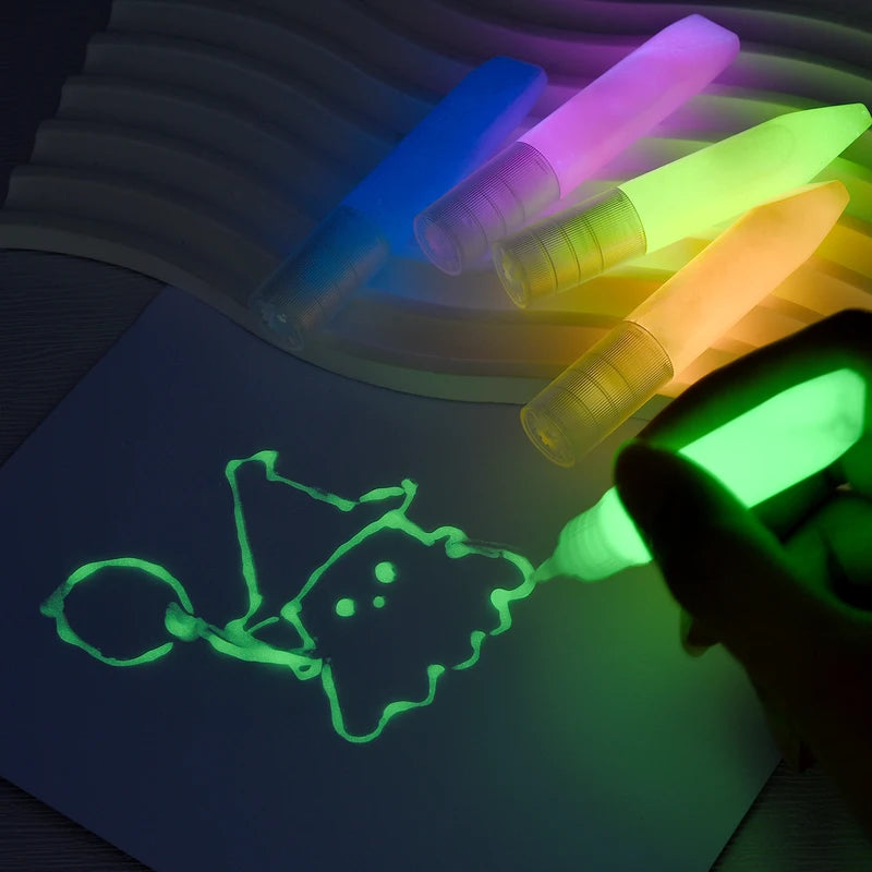 Mini 6ml Fluorescent Acrylic Paint Set - Glow in Dark Watercolor for Art & Party