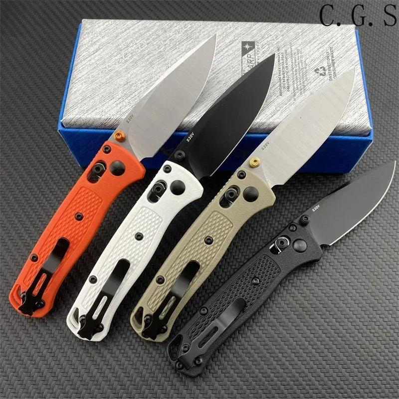 Nylon Wave Fiber Handle Folding Pocket Knife - Outdoor Camping Hunting Tool