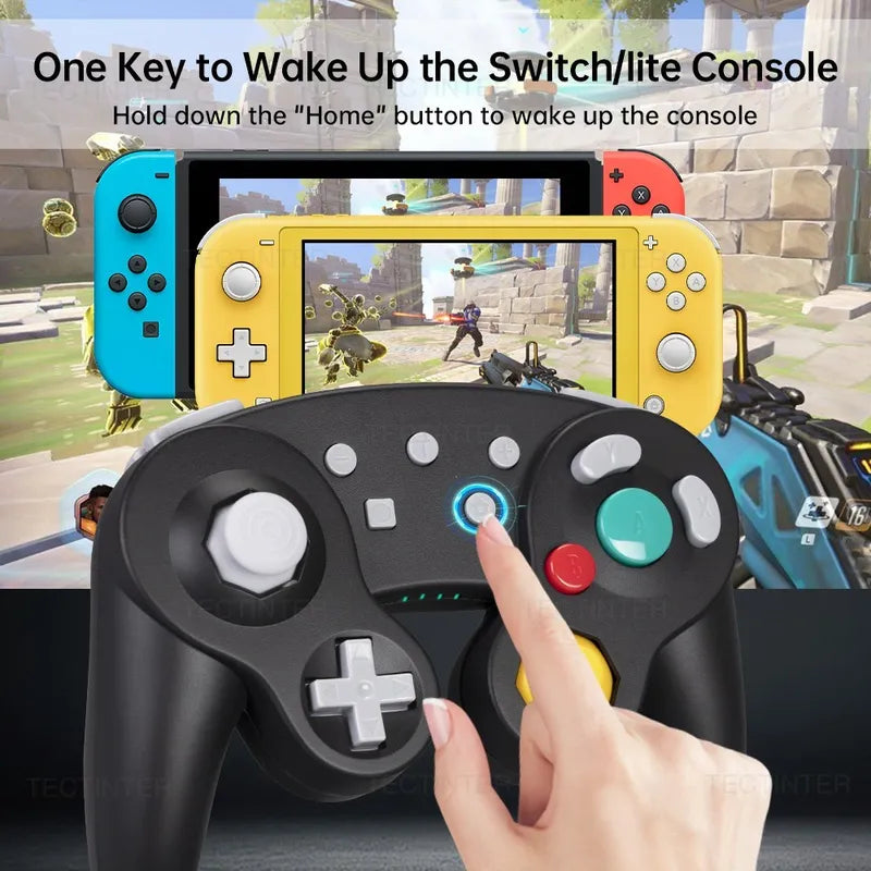 Bluetooth Gamecube Controller for Switch PC Android Steam - Black & Blue