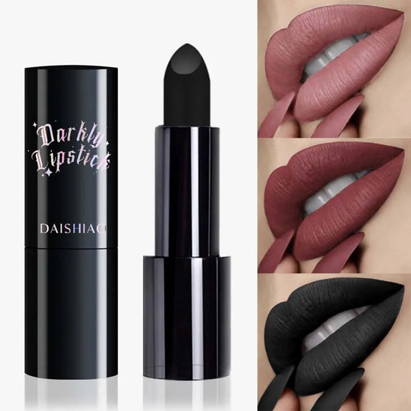 Long-Lasting Waterproof Matte Lipstick - Dark Night, Purple & Orange Shades