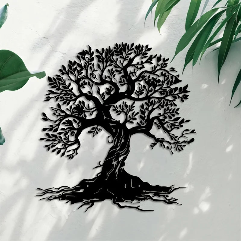 Geometric Tree of Life Metal Wall Hanging Bohemian Decor for Home & Living Room