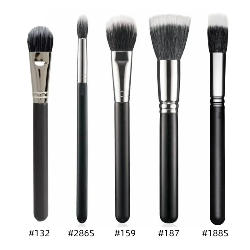 Multi-Purpose Duo Fibre Face & Blush Brush Set - Lightweight Makeup Tools