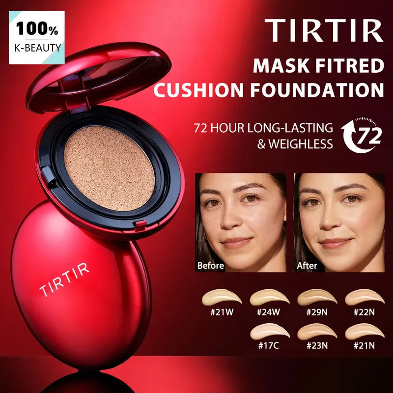 Buildable Full Coverage Cushion Foundation with Satin Finish - Long Lasting, K-Beauty