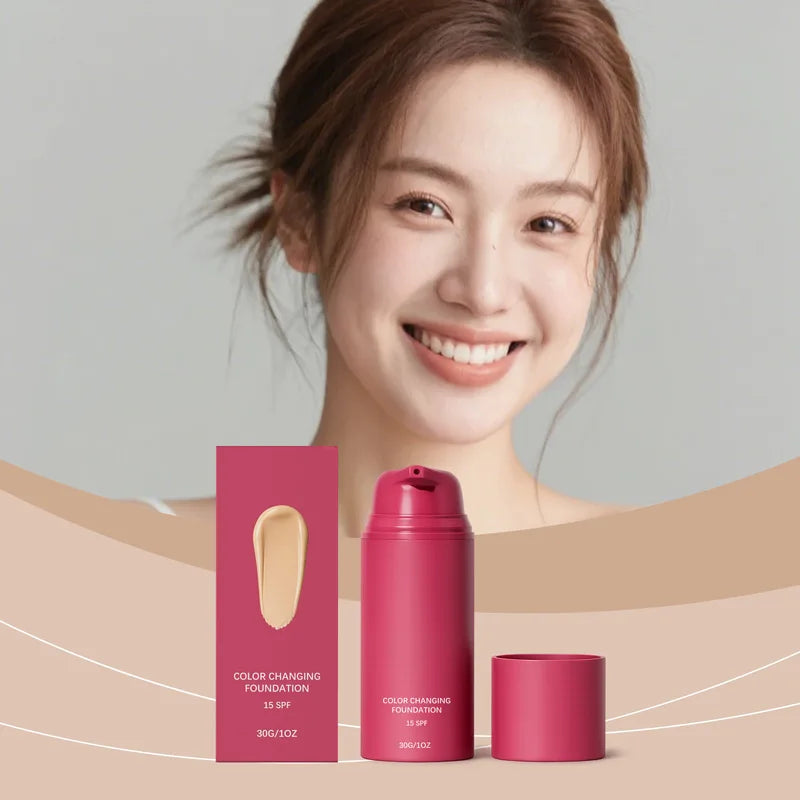 Waterproof Color Changing Foundation Cream for Flawless Long-Lasting Face Makeup