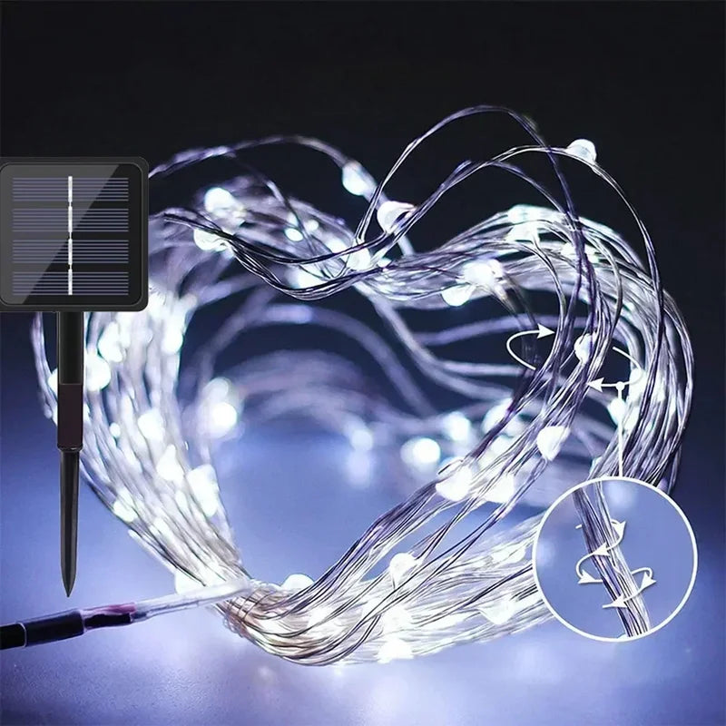 Outdoor Solar String Lights 4m-32m RGB Fairy Light Garden Decoration