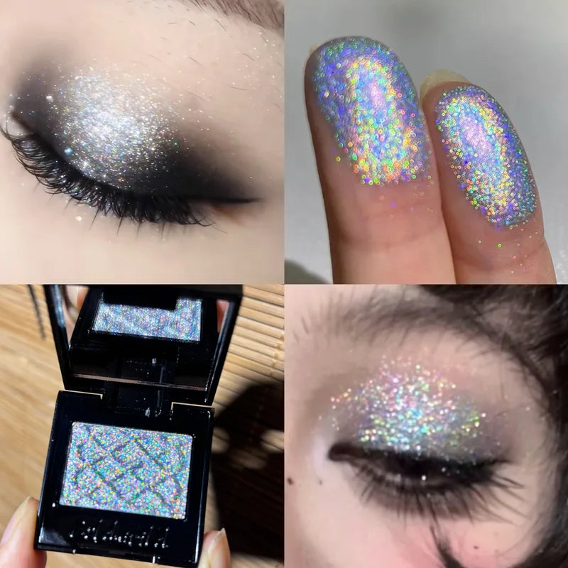 Monochrome Glitter Eye Shadow - Chameleon Gradient Blue Purple Sparkle Makeup